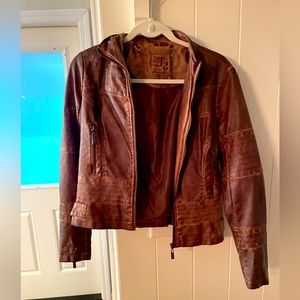 Women size small brown leather jacket